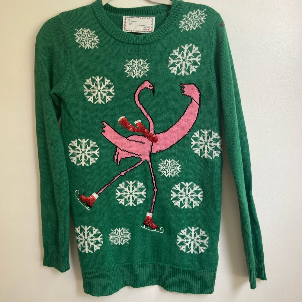 Flamingo ugly Christmas sweater